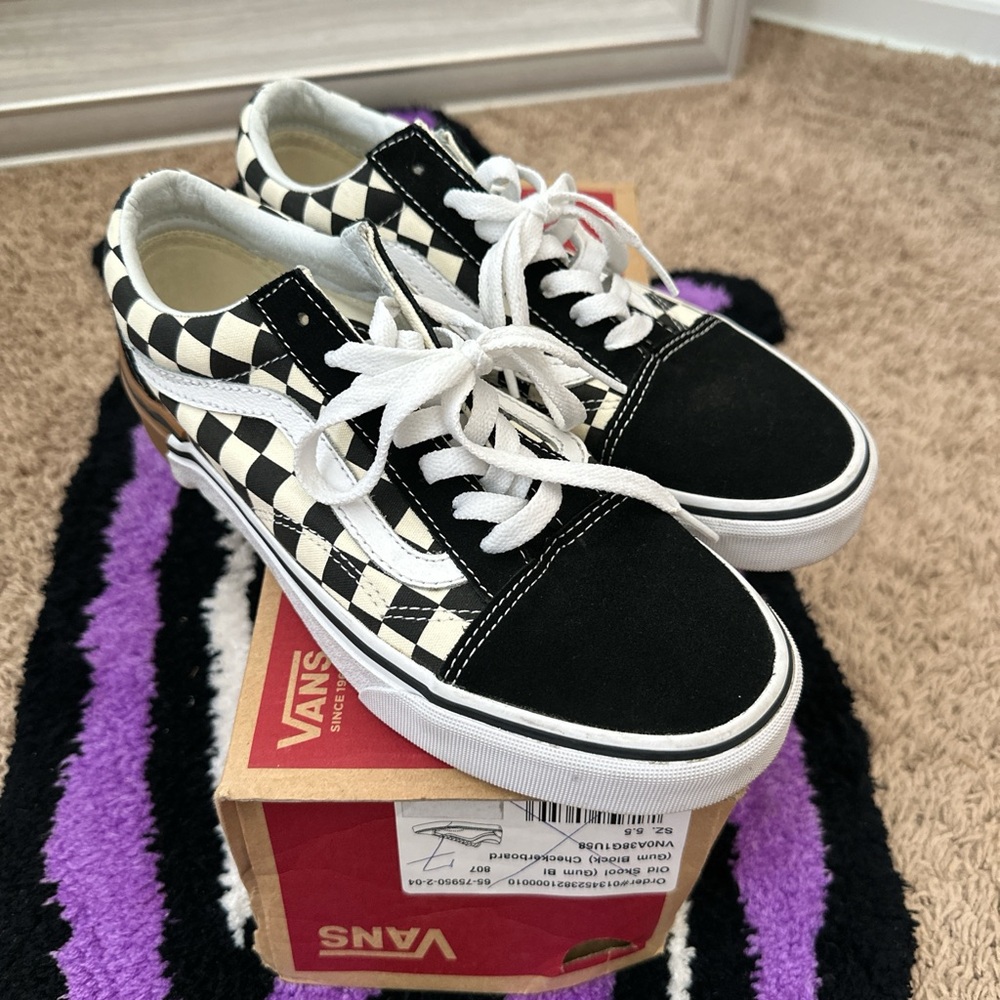 Vans Black and White Checkerboard Shoes